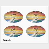 バブルパシフィックバンパーステッカー、DPルーファーサーファー 楕円形シール (シート)