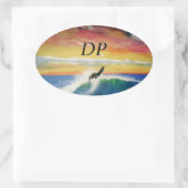 バブルパシフィックバンパーステッカー、DPルーファーサーファー 楕円形シール (バッグ)