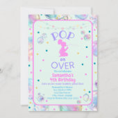 バブルパステル誕生日招待状 招待状 (正面)