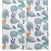 バブルパターンのかわいいマナーテ シャワーカーテン (正面)