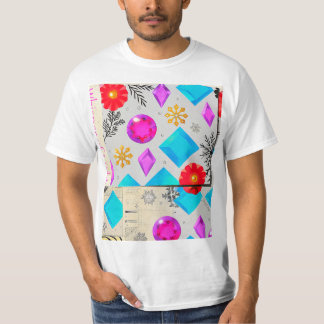 バブルパターンポップTシャツ - 喜びに満ちた抽象芸術シャツ Tシャツ