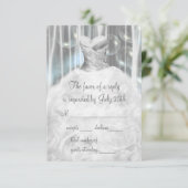 バブルパーティードレスホワイトキンセエラRSVP 出欠カード (スタンド正面)