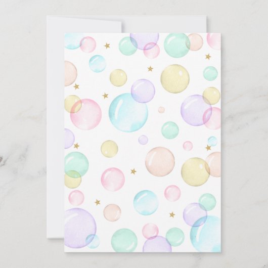 バブルパーティー誕生日招待状、ポップ・アートのパーティーガール 招待状 (裏面)