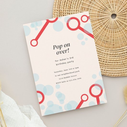 バブルパーティー誕生日招待状 招待状