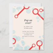 バブルパーティー誕生日招待状 招待状 (正面)