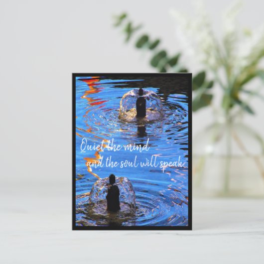 バブルファウンテンズリップルリフレクションズゼン引用文 ポストカード (スタンド正面)