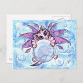 バブルフェアリー子猫ファンタジーキャットアートハガキ ポストカード (正面/裏面)