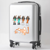 バブルブライドダンサーのステッカーオレンジ/アクア シール (スーツケース)