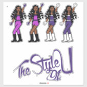 バブルブライドダンサーのステッカー紫/白 シール (シート)