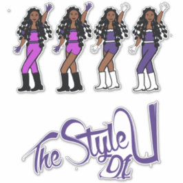 バブルブライドダンサーのステッカー紫/白 シール