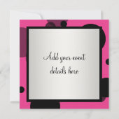 バブルブラックタイパーティーピンクブラックパーティー 招待状 (裏面)