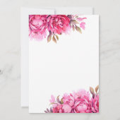 バブルブリスマゼンタシャンパンブライダルシャワー 招待状 (裏面)