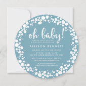バブルブルー |赤ちゃんシャワー 招待状 (正面)