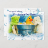 バブルベビーシャワー招待状 インビテーションポストカード (正面/裏面)