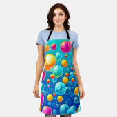 バブルポップ・アートの喜び エプロン (着用した状態)