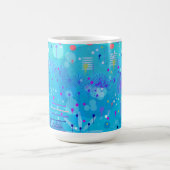 バブルマシン：青い抽象芸術  コーヒーマグカップ (中央)