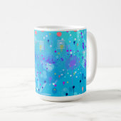 バブルマシン：青い抽象芸術  コーヒーマグカップ (正面右)