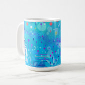 バブルマシン：青い抽象芸術  コーヒーマグカップ (正面左)