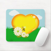 バブルミツバチとハチミツハート マウスパッド (マウス)