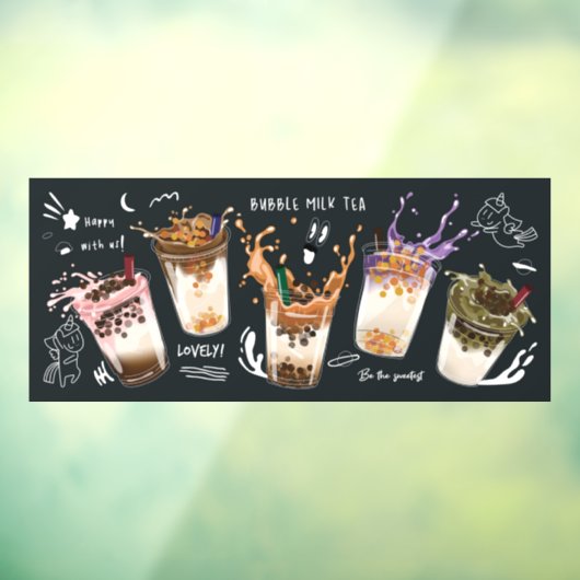 バブルミルクティーパールミルクティーボバティー ウィンドウサイン (シート3)