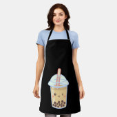 . .バブルミルクティーボバカイト エプロン (着用した状態)