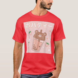 バブルミルクティーボバキュートベアかわいい Tシャツ