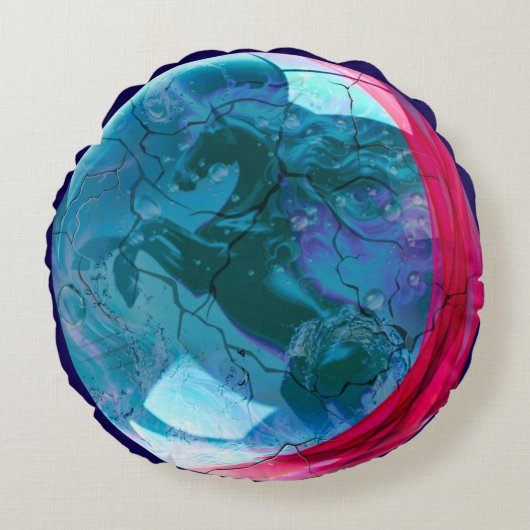 バブルユニコーン枕 ラウンドクッション (正面)