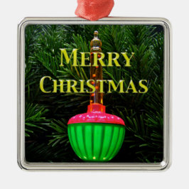 バブルライトメリークリスマスツリーオーナメント メタルオーナメント