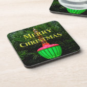 バブルライトメリークリスマス飲み物用コースター コースター (左側)