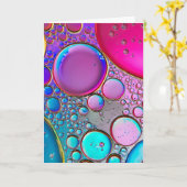 バブルリキッドアート空白の カード (黄色い花)