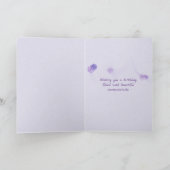 バブルリフレクション付きバースデーパープルデイジー カード (内部)