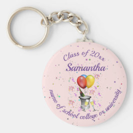 バブルワインピンクきらめくの卒業クラス キーホルダー