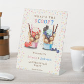 バブルワッフルアイスクリーム性別が歓迎を明らかにする 台座サイン (インサイチュ)