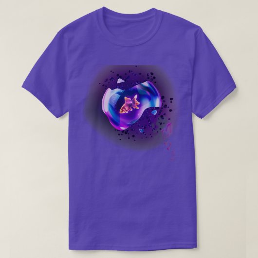バブル中の魚 Tシャツ (デザイン正面)