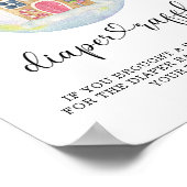 バブル付き常緑枝 – おむつラッフル ポスター (角)