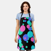 バブル抽象芸術パターン エプロン (着用した状態)