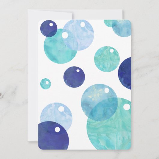 バブル招待状バブルバースデーパーティーブルーボーイ 招待状 (裏面)