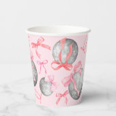 バブル文字ピンクボウディスコボール 紙コップ (裏面)