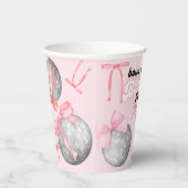 バブル文字ピンクボウディスコボール 紙コップ (右)