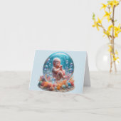 バブル生まれたばかりのの少年 カード (黄色い花)