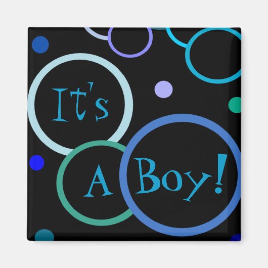 バブル男の子のシャワーが磁石を好む マグネット (正面)