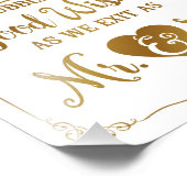 バブル結婚サイン結婚のポスター、金ゴールド結婚。 フォトプリント            (角)