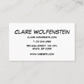 バブル考えおもしろいレトロ漫画ブックブルー 名刺 (裏面)