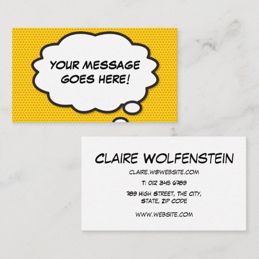 バブル考えおもしろいレトロ漫画帳 名刺 (正面/裏面)