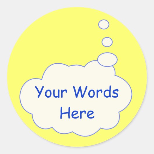 バブル考えテンプレート ラウンドシール (正面)