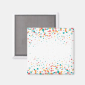 バブル背景ターコイズ、赤みがかったオレンジ マグネット (正面/裏面)