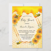 バブル蜂ひまわり花ママに赤ちゃんシャワー 招待状 (正面)