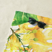 バブル蜂ハチミツ黄色花模様モノグラム ビーチタオル (インサイチュ)