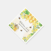 バブル蜂ハチミツ黄色花模様科モノグラム スタンダードカクテルナプキン (角)