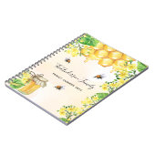 バブル蜂ハチミツ黄色花模様科モノグラム ノートブック (左側)